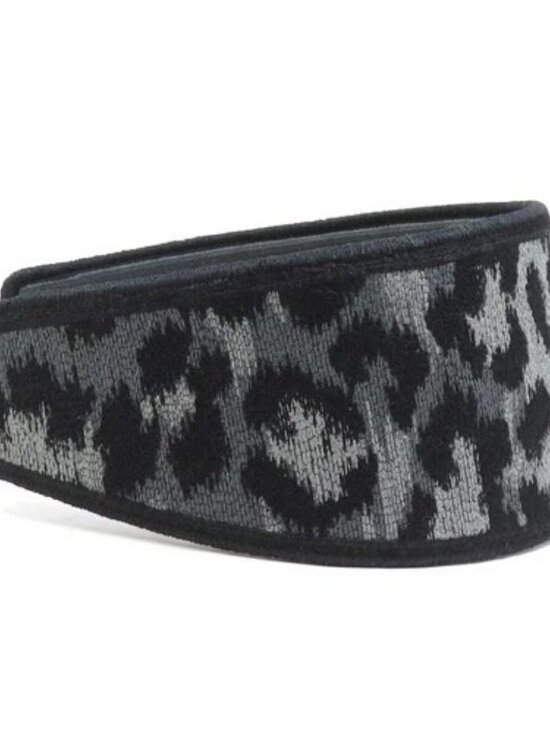 Auth Christian Dior Leopard Head Band Black/Gray Canvas - h32080a main image 7